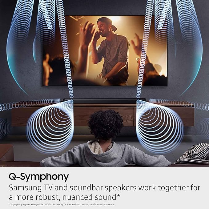 Samsung Q-Series Soundbar HW-QS700F 3.1.2 ch Subwoofer (2025 Model) Convertible Fit, Wireless Dolby Atmos, Q-Symphony