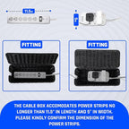 Cable Management Box, Handmade Rattan Cable Organizer, 2 Open Slots Cords Hider Box, Under Desk Cord Organizer for Computer Router USB Hub & Power Strip, Patent Pending, 13" x 5.1" x 5.1", Black