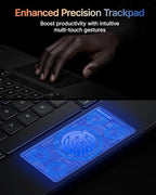 typecase Edge+ Keyboard Case for 2024 iPad Pro 13-inch (M4), Ultra-Slim Detachable Protective Case, Portrait & Typing Modes, Built-in Trackpad, 11-Color Backlight, Magnetic Stand, Pencil Holder, Black