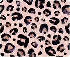 ITNRSIIET Mouse Pad with Stitched Edge Premium Textured Smooth Precise Operation Waterproof Washable Non-Slip Rubber Base Desktop Protection Mat, 10.2×8.3×0.12 inches, Leopard Black Purple
