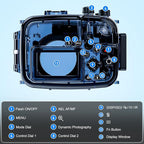 Sea frogs Waterproof Camera Housing Compatible with Sony A6000/A6300/A6500 IPX8 60m/196ft Maximum Diving Depth Underwater Camera Case for Diving, Surfing, Rowing, Skiing