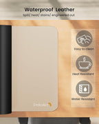 ProtoArc Leather Desk Mat, Large Mouse Pad- 31.5×15.8 inch, Non-Slip PU Leather Desk Pad Protector, Premium Desktop Mat for Computer, Keyboard and Mouse, Milk Tea