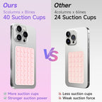 Silicone Suction Phone Case Mount, Non Slip Suction Cup Phone Mount, Phone Accessories Holder for Selfies and Videos, Translucent