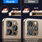 Esanik Upgrade 2 Pack for iPhone 16 Pro/iPhone 16 Pro Max Camera Lens Protector, Aluminum Alloy Metal matte Case Tempered Glass Camera Screen Cover, Scratch Resistant Case Friendly (Desert Titanium)