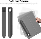 Doormoon Pencil Holder for iPad 2020/ Air/ 9.7 / Pro 10.5/12.9, Detachable Elastic Apple Pencil 5th Gen Leather Sleeve Pocket Pouch, Grey