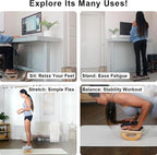 StrongTek Ergonomic Wood Foot Rest for Enhanced Circulation & Comfort, 350lbs Capacity, Rocker Balance Board for Standing Desks, Non-Slip, No Assembly, 18" Wide - Ideal for Office/Home