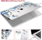 for MacBook Pro 13 Inch Case 2022 M2 2020 2021 A2338 M1 A2251 A2289 with Touch Bar & Touch ID, Plastic Hard Case Keyboard Cover Screen Protector Webcam Cover Brush, Tropical Blue Flowers
