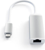 Satechi USB C to Ethernet Cable, Type-C Gigabit Ethernets Adapter, Aluminum Portable Ethernet-to-USB Converter for MacBook Pro/Air, iPad Pro/Air/Mini, Windows Laptop, Switch (Silver)