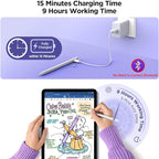 Stylus Pen for iPad 2018-2025, 15Mins Fast Charge for Apple Pencil, Palm Rejection, Compatible with iPad 10/9/8/7/6, iPad Pro 12.9"/11"/13" M4, iPad mini 6/5, iPad Air 5/4/3/11"-13" M2