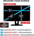 22 inch Computer Privacy Screen Filter for 16:9 Aspect Ratio Widescreen Monitor - Anti-Glare & Anti-Scratch Protector Film - Blue Light Filter (22 Inch (Diagonal) - 16:9Aspect Ratio)