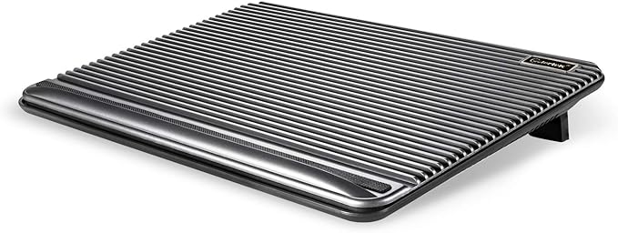 Laptop Cooling Pad, Coolertek USB Powered Laptop Cooler, 2 Blue Silent Big Fans, Height Adjustable Non-Slip Laptop Stand with Dual USB 2.0 Ports, Fits 11-17Inch Notebook - Gray (N2)