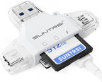 SD/Micro SD Card Reader for iPhone/ipad/Android/Mac/Computer/Camera,Portable Memory Card Reader 4 in 1 Micro SD Card Adapter&Trail Camera Viewer Compatible for TF and SD Card