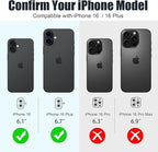 AGVEE 3+3 6 Pack for iPhone 16 6.1" / 16 Plus 6.7" Camera Lens Cover Protector, Bling Glitter & CD-Textured Metal Ring 9H Tempered HD Glass Camera Cover Protector Film, Glitter-Black