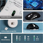 EPOMAKER Click Lite Wireless Gaming Mouse, 800 to 12,000 DPI Adjustable, PAW3311 Sensor, 500mAh, 59g, 2.4G/BT/USB-C Rechargeable Wireless Mouse with 5 Programmable Buttons for PC/Mac/Linux (Black)