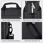 Voova Laptop Bag Case 17 17.3 Inch Computer Sleeve Messenger Bag with Shoulder Strap Expandable Waterproof Large Capacity Business Briefcase for Work Travel Fit 17-18” Laptop, Men Women, Black
