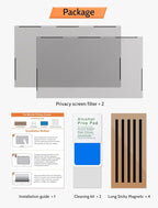 [2 Pack] 24 Inch 16:9 Magnetic Privacy Screen for Monitor Anti-Glare, Blue Light Filter, Anti-Spy Reusable Removable Privacy Filter for 16:9 Widescreen Desktop Display