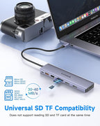 10Gbps USB C Hub, USB-C Laptop Docking Station, 8in1 Triple Display Docking Station for Dell Hp Lenovo Surface Windows (Dual HDMI+ DisplayPort + PD3.0 100W +SD TF Card Reader +10GB USB Port)