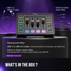 FIFINE Gaming Audio Mixer, Streaming RGB PC Mixer with XLR Microphone Interface, Individual Control, Volume Fader, Mute Button, 48V Phantom Power, for Podcast/Recording/Vocal/Game Voice-AmpliGame SC3