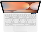 Keyboard Case for 12.4-inch Samsung Galaxy Tab S10+ Plus/S9+ Plus/S9 FE+ Plus/S8+ Plus/S7FE/S7+ Plus, 7 Colour Backlit, Multi-Touch Trackpad, Floating Magnetic Design, Battery Display, White
