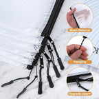 12pcs Mesh Zipper Pouch Puzzle Storage Bags A3 17x12 Inches Large File Bags Black Reusable Zipper Pouches for Organizing, Classroom Board Game Organization