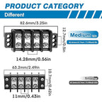 GLOSO Marine Terminal Blocks TBD Double Row Stainless 10-22 AWG Cu, 30A/600V- 1 Pack, 12 Poles