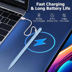 Stylus Pen for iPad (2018-2025),20 Mins Fast Charge for Pad Pencil with Tilt Sensitivity & Palm Rejection,Compatible with iPad 6/7/8/9/10/A16, Air3/4/5/M2/M3, Mini5/6, Pro 11"/12.9"/M4,Blue