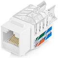 Everest 45° Angled RJ45 Cat6 Keystone Jacks 100-Pack in White - Slim Profile Female RJ45 Connectors - Cat 6 Keystone Jack - Compatible with 45° Angled Speed Termination Tool - 45Term (B0BL3GS7ZY)