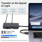 iVANKY FusionDock 1+ MacBook Pro Docking Station with 180W Power Adapter, 12-in-1 Dual 4K@60Hz USB C Dock for MacBook Pro/Air Thunderbolt 3/4 Dock HDMI 2.0, 96W PD, 6 USB, 2.5Gbps Ethernet SD/TF Audio