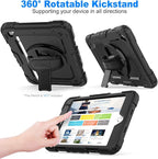 SEYMAC stock Case for iPad mini 5/4 with Screen Protector Pencil Holder [360 Rotating Hand Strap] & Stand, Drop-Proof Case for iPad mini 5th/4th Generation 7.9 inch (Black)