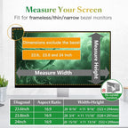 Magnetic Computer Privacy Screen Filter 24 Inch for Frameless Monitor Thin Bezel 16:9 Widescreen, 24in Hanging Removable Anti Blue Light Eye Protection Shield, Anti Spy Protector Panel