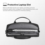 WIWU 14 Inch Laptop Bag for Men Women, Water-Resistant Laptop Case with Shoulder Strap Messenger Work Bag for Business Travel Compatible with MacBook Air Pro/Dell XPS/HP Envy/Microsoft Surface(Black)