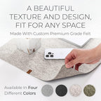 Nordik Large Felt Desk Mat – Stone Oat Beige – 35 x 17 inch – Computer Desk Mat – Keyboard and Mouse Pad – Large Desktop Felt Pad