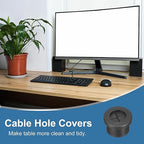 uxcell 4Pcs Cable Cord Grommet, 9/16"(14mm) Rubber Desk Grommets Wire Pass Through Hole Cover with Marked Cable Ties for Home Office Cable Wire Protection, Black