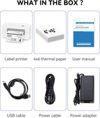 Bluetooth Thermal Label Printer, Wireless 4x6 Shipping Label Printer for Small Business & Shipping Package Compatible with Android, iOS, Windows & Mac, Used for Amazon, Ebay, Shopify, USPS Etc
