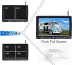 Wireless Backup Camera System with 7-Inch DVR Dual/Quad Split Touch Monitor, IP69 Waterproof HD 1080P Wireless 2 Rear View Side View Camera for RV Trailer Truck 5th Wheel,BW702