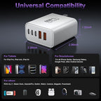 USB C Fast Wall Charger Block, 2Pack 60W USBC Charging Cubes, 5-Port PD+QC Power Adapter Multiport Brick Type C Box Plug for Phone 16/15/14/13/12/11/Pro Max/Plus, Pad Mini/Pro/S25/S24-White+Black