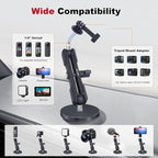 Magnetic Camera Mount for Action Camera, 12 Strong Magnet Base with 360 Rotation Ball Head- Quick Car Holder Attachment for DJl Action 5 Pro 4 Osm0 Pocket 3 GoPrO Max her0 13 12 lnsta36o X5 X4,JC030