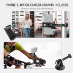 NEEWER Super Clamp Magic Arm Camera Mount with Phone Holder Action Cam Adapter Ball Heads 1/4" Threads Cold Shoe Cleaning Cloth Compatible with SmallRig GoPro for Desk Tripod Crossbar Gimbal Rod, ST83
