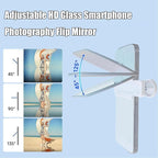 Mirror Effect Lens - Capture Stunning Reflections Instantly, Smartphone Camera Mirror Reflection Clip Kit, Adjustable HD Glass Smartphone Photography Flip Mirror for Creative Photography (Black)
