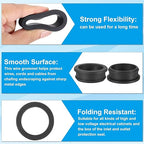 PATIKIL 42.6mm / 1-11/16 Inch Drill Hole,1-7/16 Inch ID Rubber Grommets, 3Pcs Top Hat Grommet for Wiring Eyelet Ring Gasket Automotive Firewall Cable Hole Plugs Wires Protection, Black
