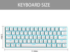 60% Mechanical Gaming Keyboard, White Gaming Keyboard with Red Switches, Detachable Type-C Cable Mini Keyboard with Blue LED Light for/PC/Laptop