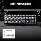 EPOMAKER Aula F108 Wireless Gaming Keyboard, Full Size Mechanical Keyboard with 4000mAh Battery, 108 Hot-Swappable and Programmable Keys, RGB Backlight, for Mac/PC/Android (Black Gradient)