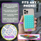 Suction Phone Case Mount, Sillicon Adhesive Phone Accessory for iPhone and Android, Hands-Free Fidget Toy Mirror Shower Phone Holder, Tiktok Videos and Selfies (Blue)