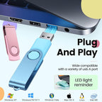 Kepmem Flash Drive 4GB USB 2.0 10 Pack Swivel Blank Memory Stick Bulk Thumb Drive Pen Drives 4 GB Multi-Color Jump Drive for Data Storage, File Sharing