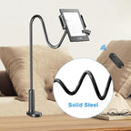 Gooseneck Tablet Holder for Kindle Reading in Bed with Page Turner Remote, Hands Free Desk Bedside Lazy Arm Stand for Kindle Accessories, Gifts for Readers