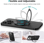 BENKS ArmorPop Magnetic Phone Grip & Stand for MagSafe, 360° Rotation Adjustable Phone Ring Holder for iPhone 17/16/15/14/13/12 Series, Durable Kevlar Design