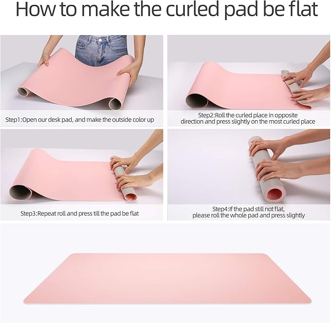 YSAGi Multifunctional Office Desk Pad, Ultra Thin Waterproof PU Leather Desk Mat, Dual Use Desk Writing Mat for Office/Home (35.4" x 17", Pink)