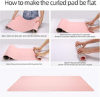 YSAGi Multifunctional Office Desk Pad, Ultra Thin Waterproof PU Leather Desk Mat, Dual Use Desk Writing Mat for Office/Home (35.4" x 17", Pink)