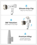 72'' Selfie Stick for iPhone,Tripod Wireless Remote for Selfies,Group Photograph,Video Recording. Phone Stand Compatible with iPhone Android Phone,Camera