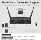 TONOR Wireless Microphone System, 4 * 10-Channel UHF Cordless Handheld Mic Set with Headset/Lavalier Lapel Mics, Bodypack Transmitter, Receiver, 200ft Range for Karaoke Singing Church DJ PA Speaker